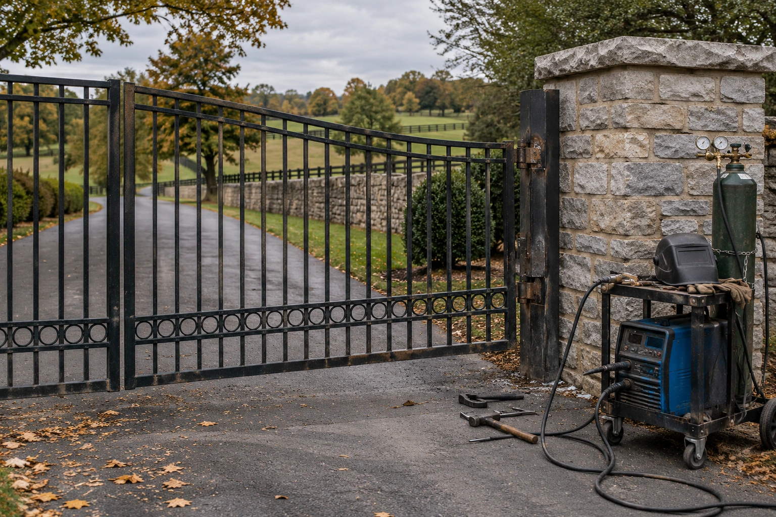 Black steel gate installation for Metal Gate Repair in Lexington, KY